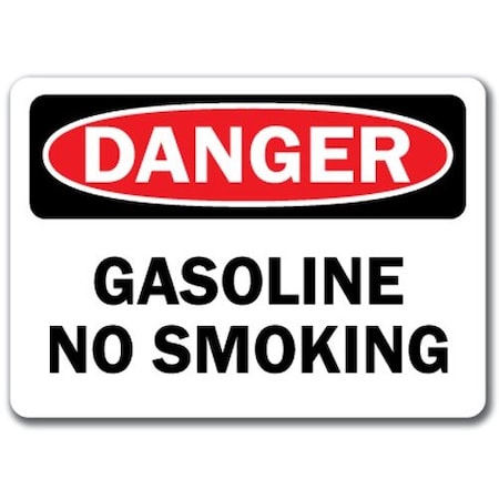 Signmission Danger Sign-Gasoline No Smoking-10in x 14in OSHA Safety Sign, 10" L, 14" H, DS-Gasoline No Smoking DS-Gasoline No Smoking